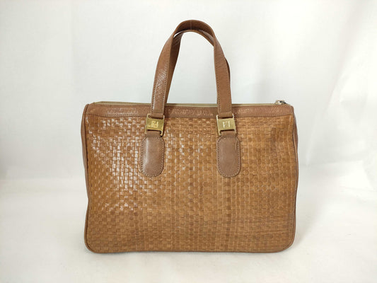 FENDI Leather/Hand/Brown Handbag