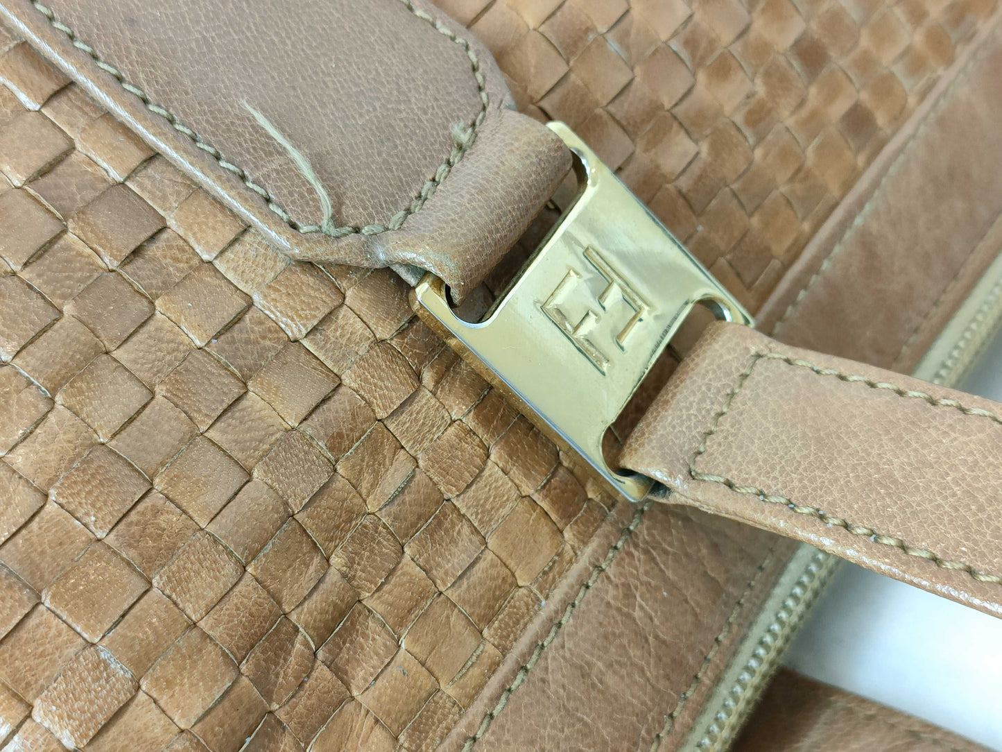FENDI Leather/Hand/Brown Handbag