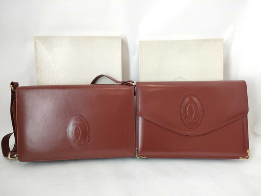 Cartier Must Must Shoulder Bag/Clutch Bag 2-Piece Clutch Bag