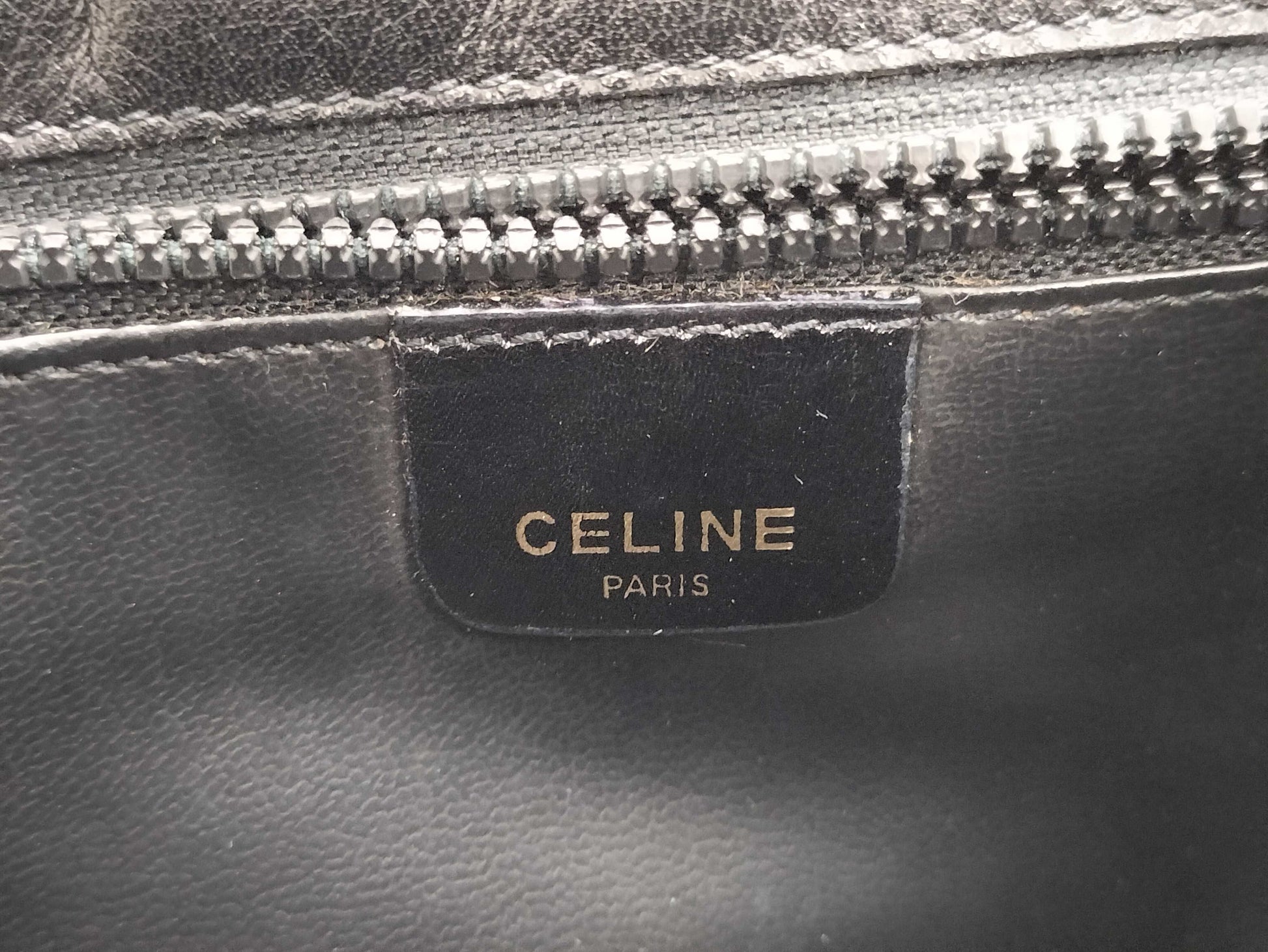 CELINE Triomphe Logo Leather Shoulder Bag
