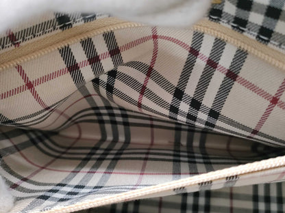 BURBERRY Natural Leather Check Handbag