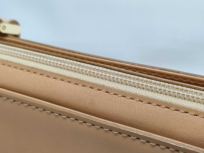 BURBERRY Natural Leather Check Handbag
