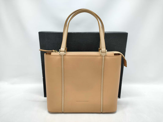 BURBERRY Natural Leather Check Handbag