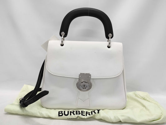 BURBERRY DK88 2WAY Shoulder Handbag White