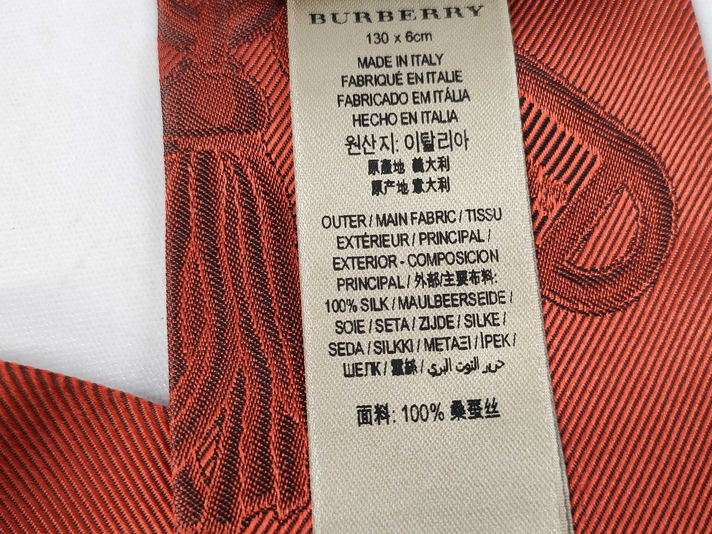 BURBERRY Silk Orange Belt