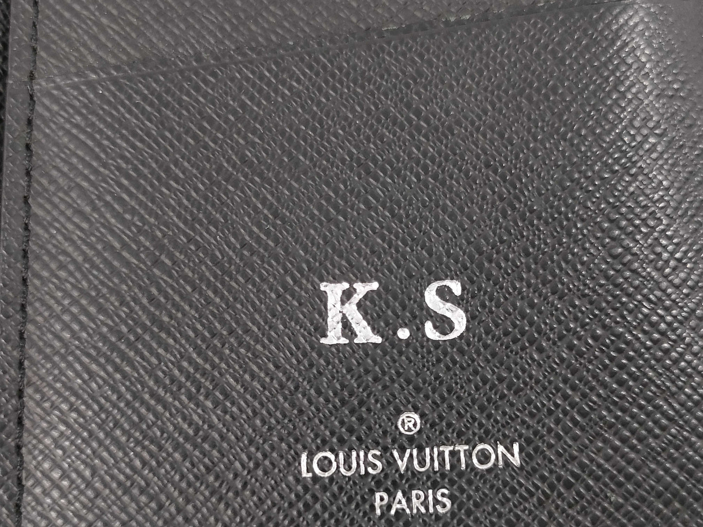 LOUIS VUITTON Eclipse Portefeuille Plaza Long Wallet with Initials