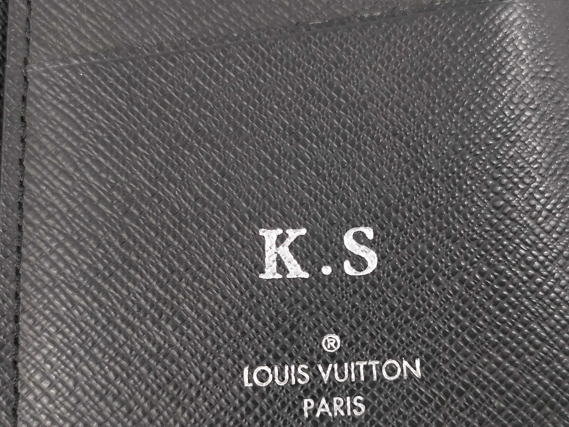 LOUIS VUITTON Eclipse Portefeuille Plaza Long Wallet with Initials