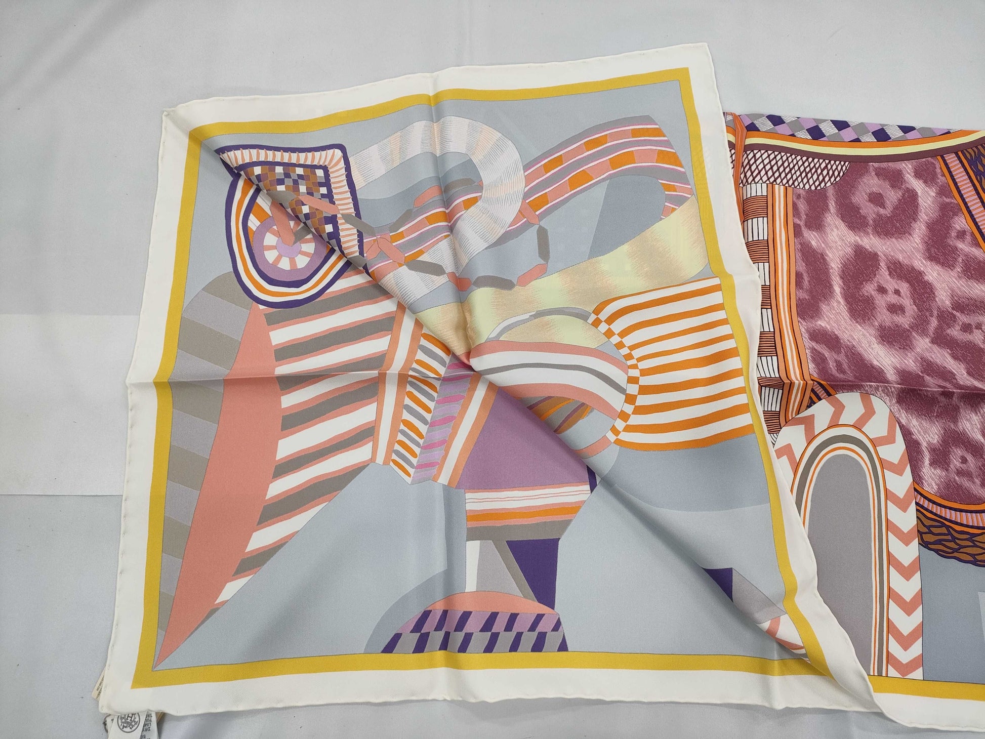 HERMES Carre Carre 90 Fantasy Saddle Scarf