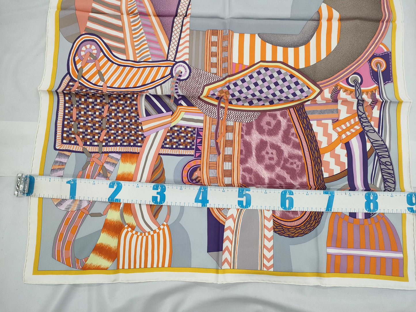 HERMES Carre Carre 90 Fantasy Saddle Scarf
