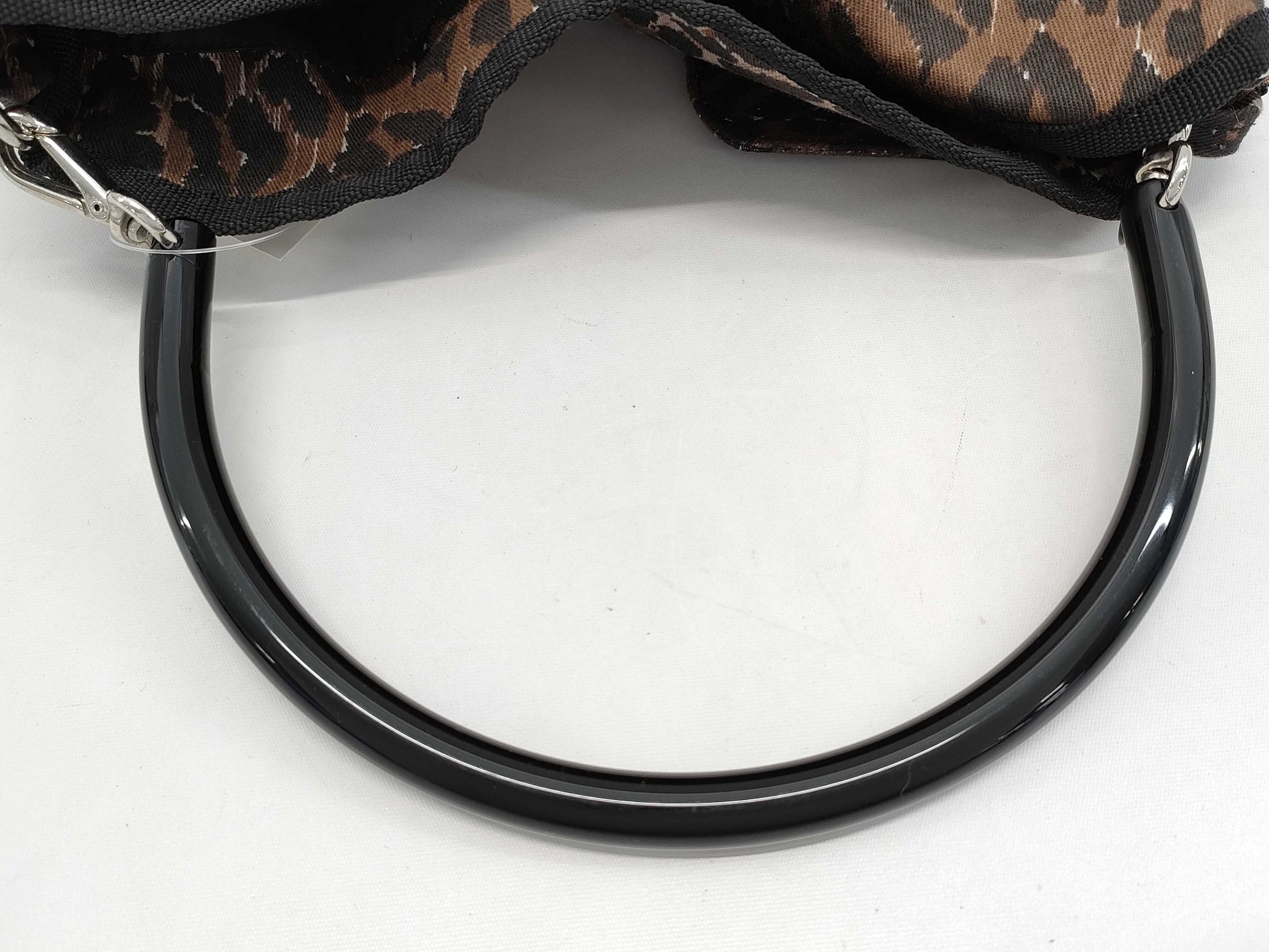 DOLCE&GABBANA Leopard Print Canvas Handbag with Pouch