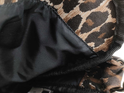 DOLCE&GABBANA Leopard Print Canvas Handbag with Pouch