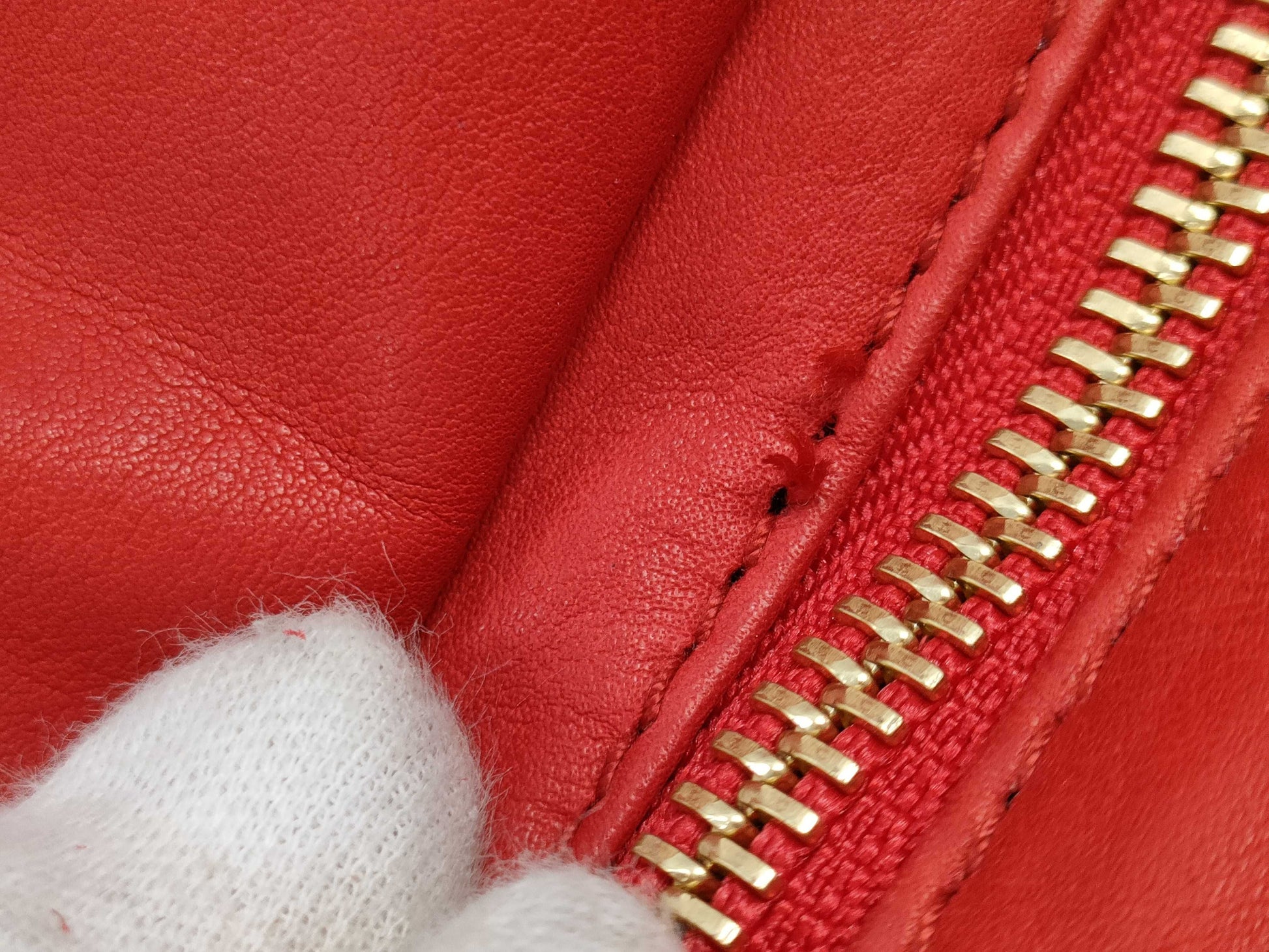 Dior Ruffle Leather Red Tote Bag