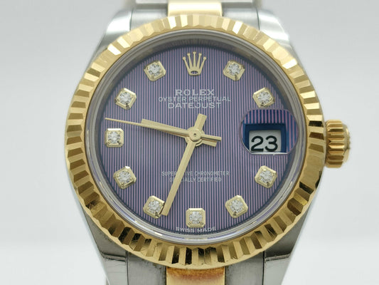 ROLEX 279173G 4J08M124 Purple Tapestry Women's Watch