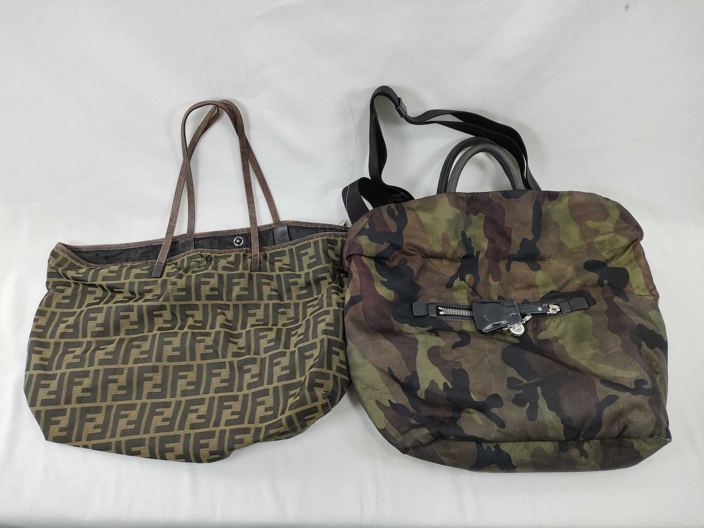 FENDI Zucca pattern Prada camouflage tote/shoulder bag 