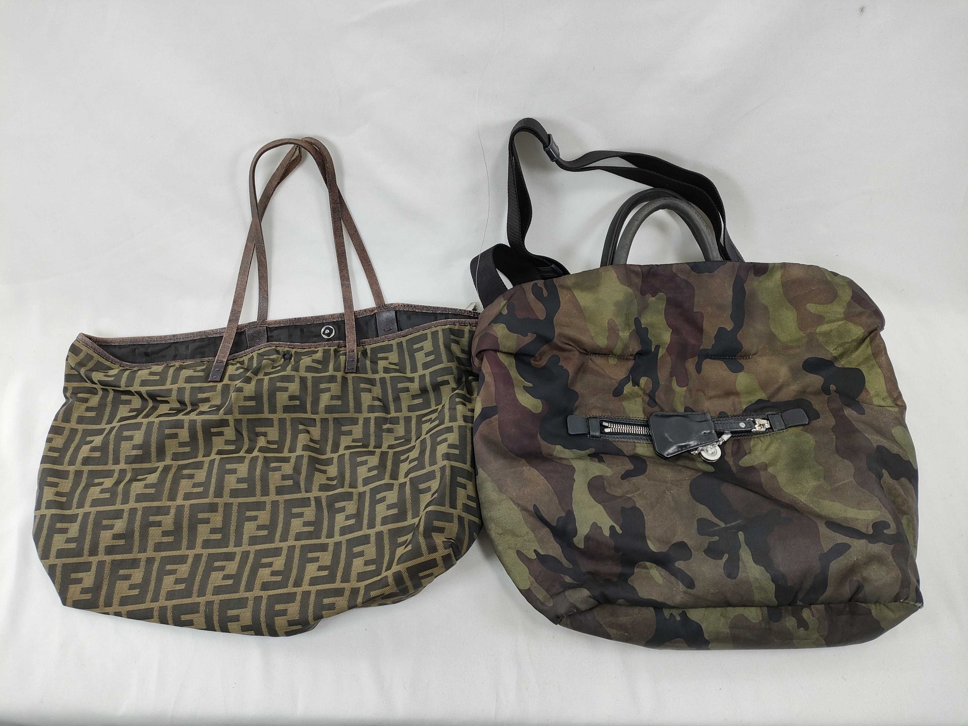 FENDI Zucca pattern Prada camouflage tote/shoulder bag 