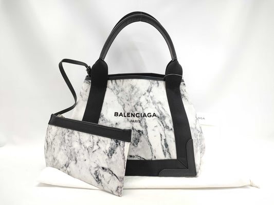 BALENCIAGA Tote with Pouch 339933 Marble Handbag