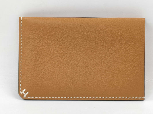 HERMES H Series Gold B Stamp Card Case, Pass Case, Business Card Case