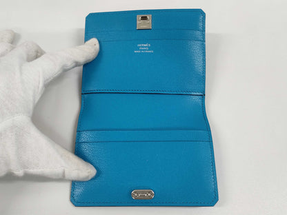 HERMES Medor Blue Jean B Stamp Card Case Card Case, Pass Case, Business Card Case