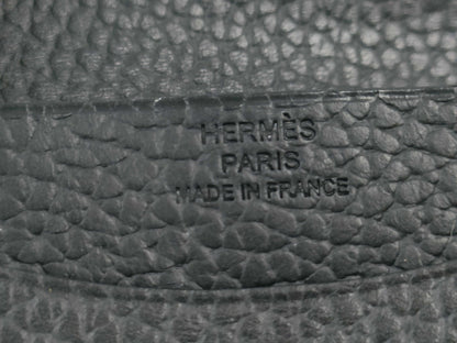 HERMES Iliad Noir B Stamp Compact Card Case Card Case/Pass Case/Business Card Case