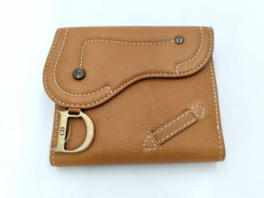 Dior Saddle Double Flap Leather Wallet