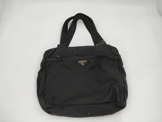 PRADA 123 Nylon Tote Black Tote Bag
