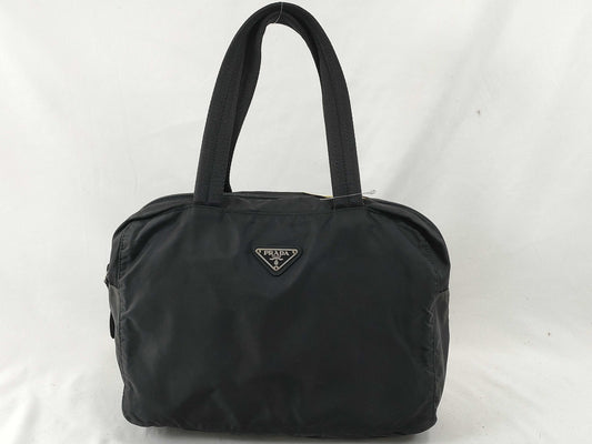 PRADA Nylon Triangle Logo Plate Tessie Handbag