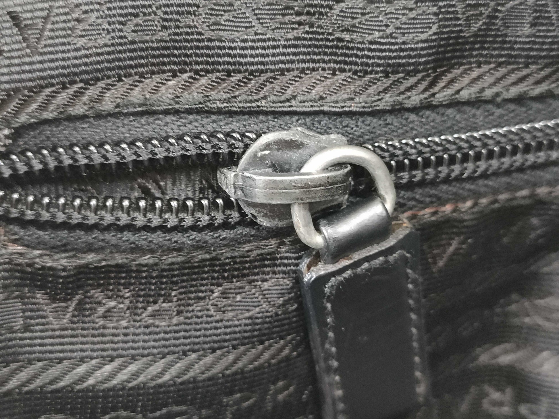 PRADA Nylon Triangle Logo Plate Tessie Handbag