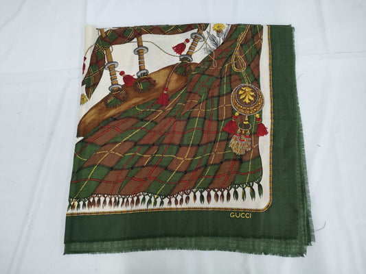 GUCCI Large Scarf Green Tone Scarf