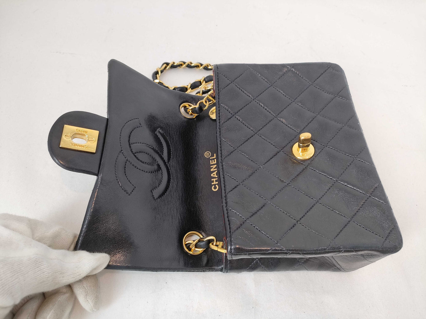 CHANEL [Card Sticker Included] No. 2 Lambskin Minimato Chain Single Flap Shoulder Bag