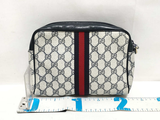 GUCCI GG Supreme Second Bag 010-378 Navy Second Bag