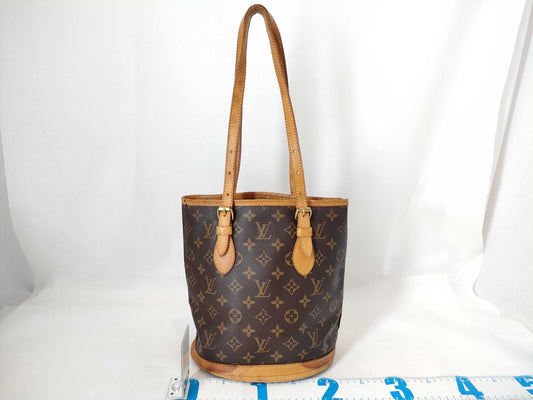 LOUIS VUITTON RFID Unverified AR0090 Monogram Bucket PM Handbag