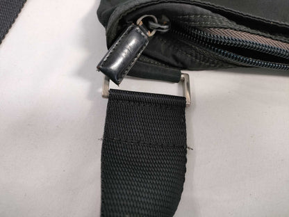 PRADA Nylon Shoulder Bag with No Gusset and Triangle Logo Plate