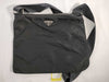 PRADA Nylon Shoulder Bag with No Gusset and Triangle Logo Plate