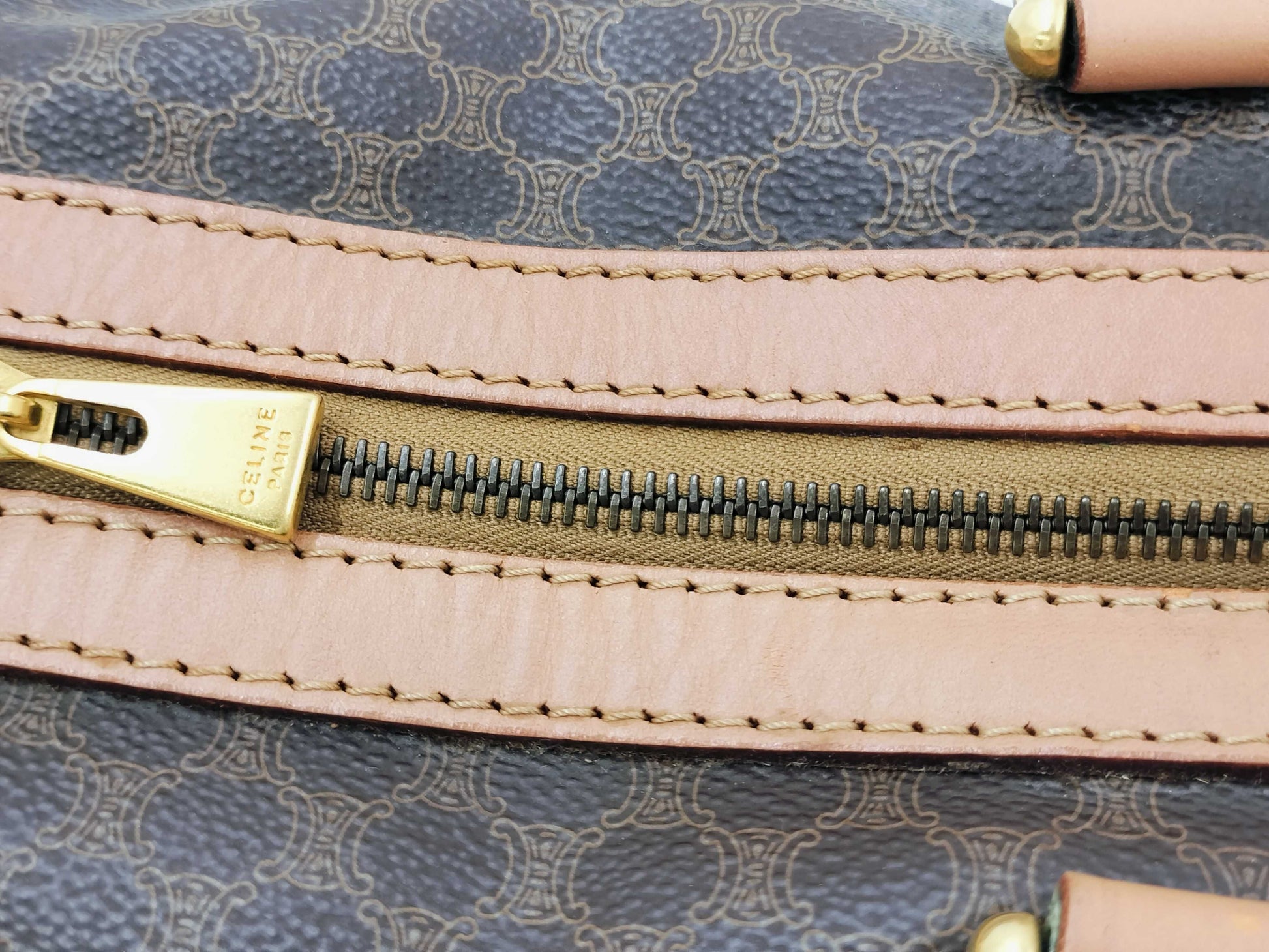 CELINE PVC Boston Bag M14 Brown Boston Bag