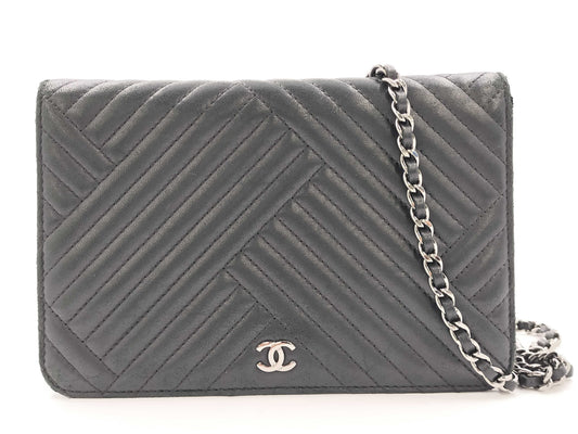 CHANEL Caviar Skin V-Stitch Shoulder Bag