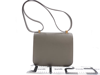 HERMES Constance Epsom Etain Shoulder Bag with PG hardware and A stamp