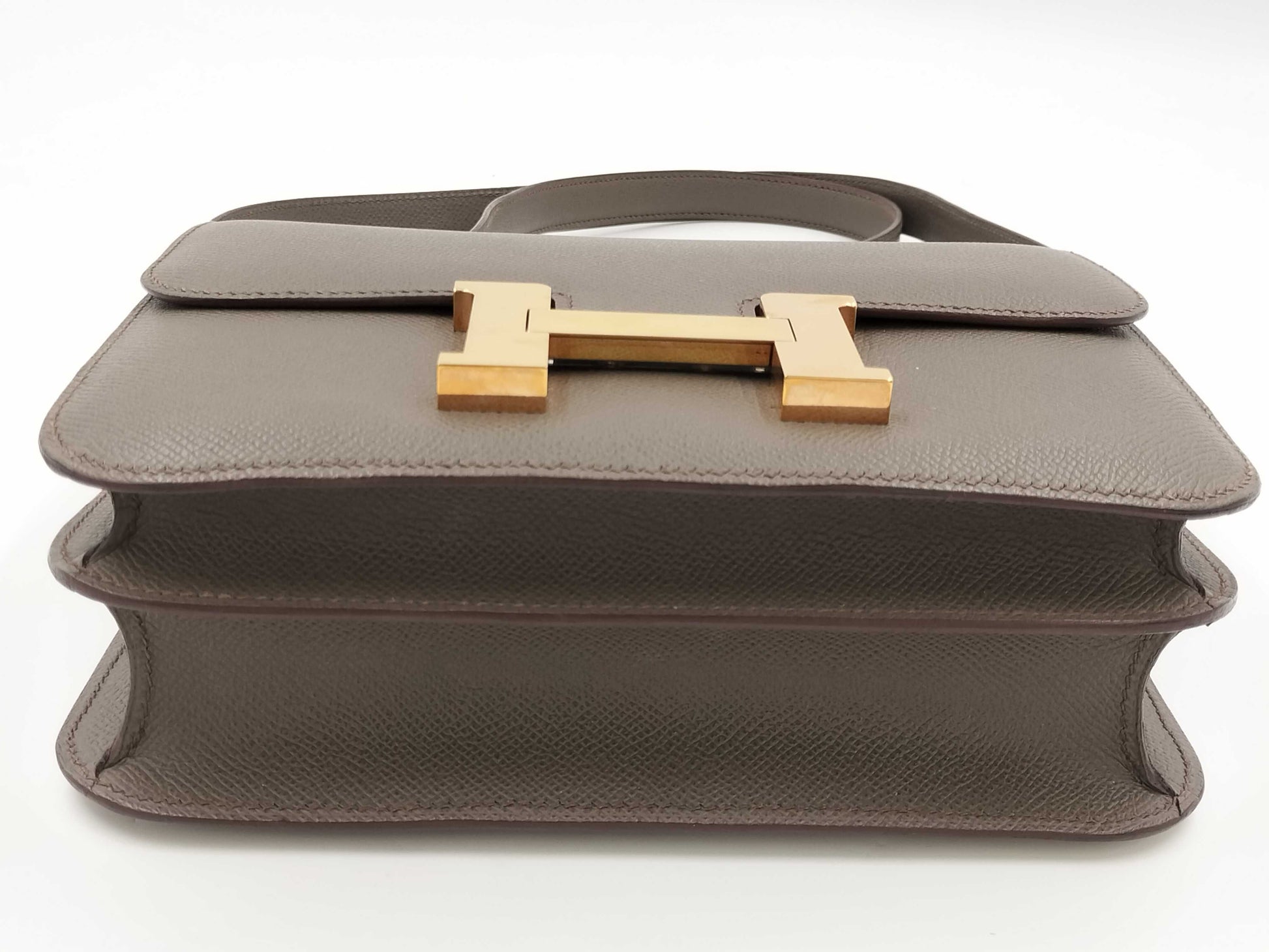 HERMES Constance Epsom Etain Shoulder Bag with PG hardware and A stamp