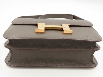 HERMES Constance Epsom Etain Shoulder Bag with PG hardware and A stamp