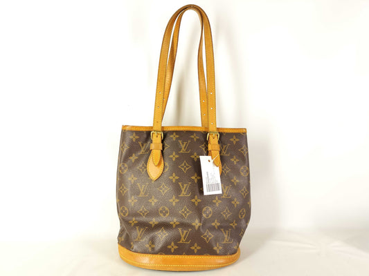 LOUIS VUITTON AR0060 Monogram M42238 Petit Bucket Tote Bag with Pouch