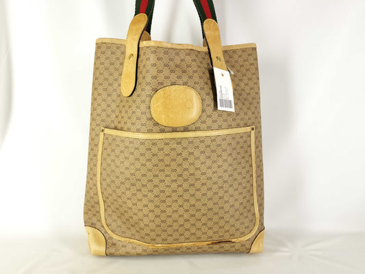 GUCCI Old PVC Sherry Tote Bag