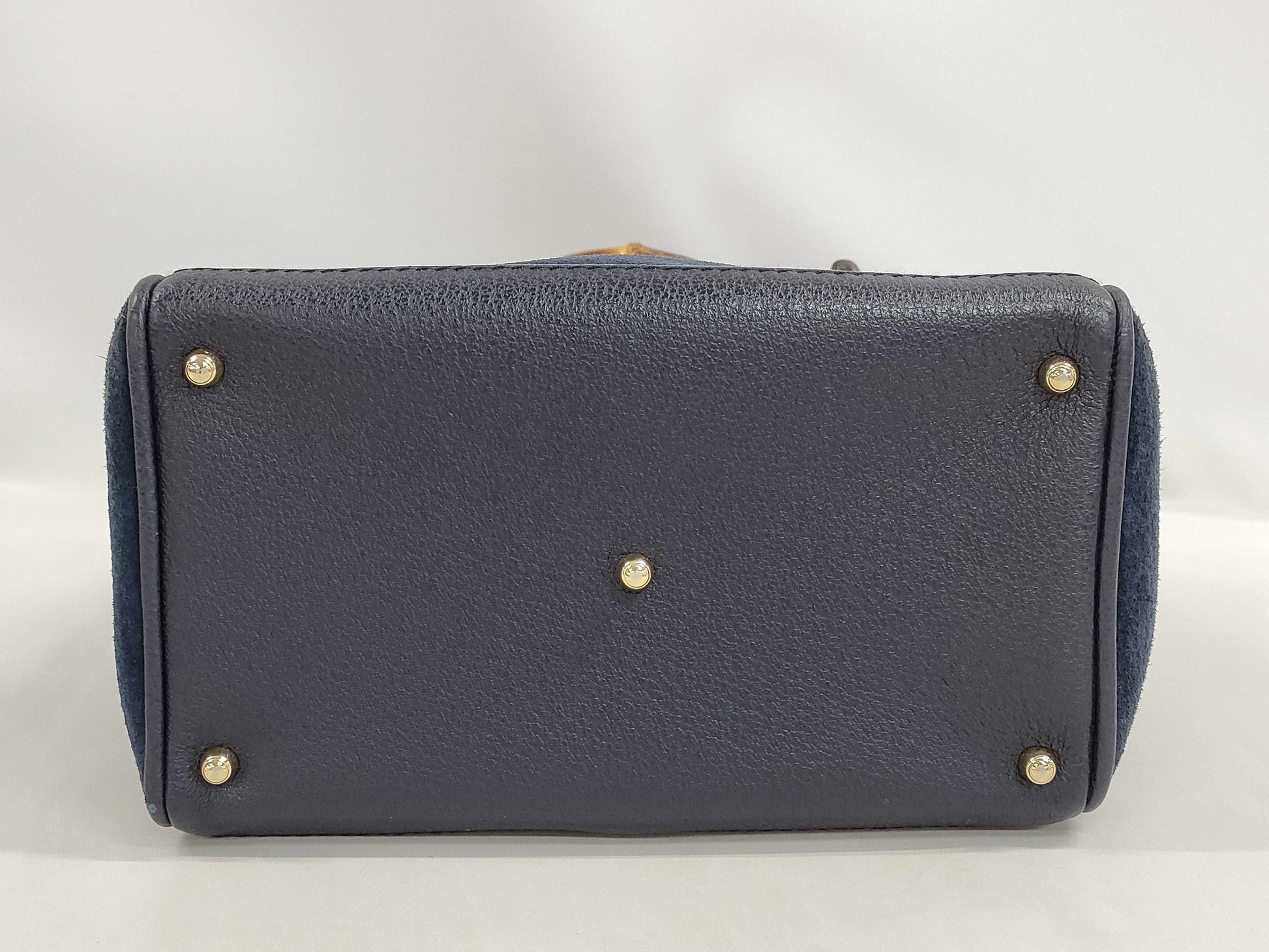 GUCCI Bamboo Suede Handbag