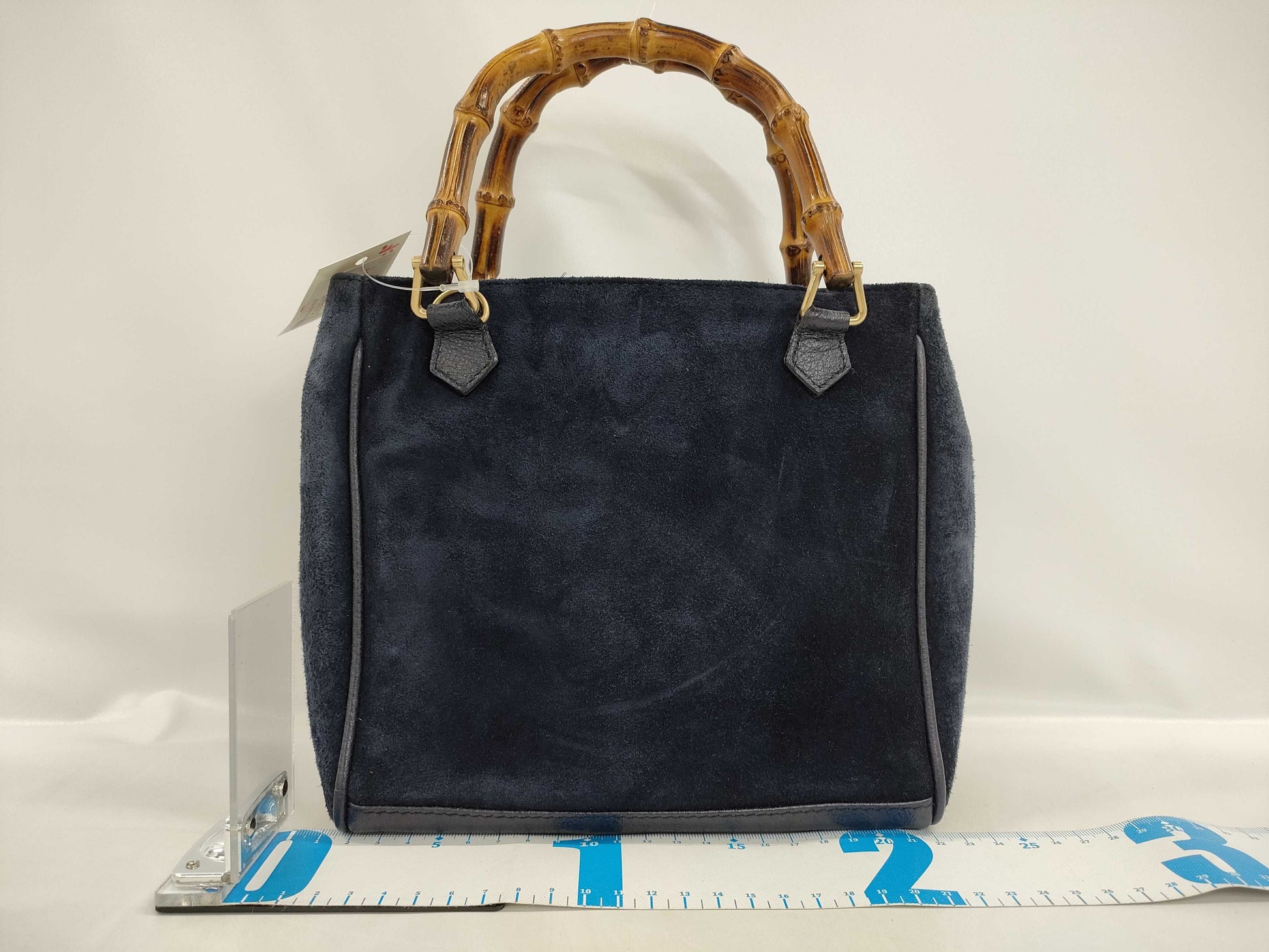 GUCCI Bamboo Suede Handbag