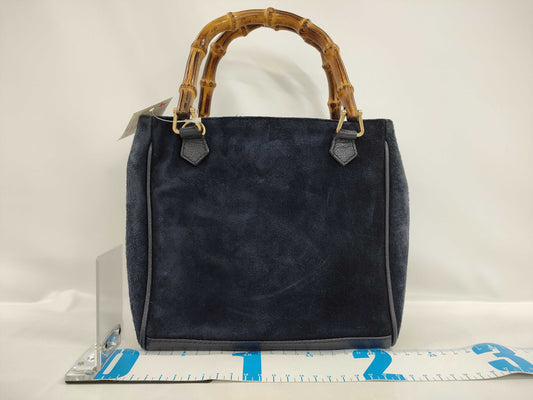 GUCCI Bamboo Suede Handbag
