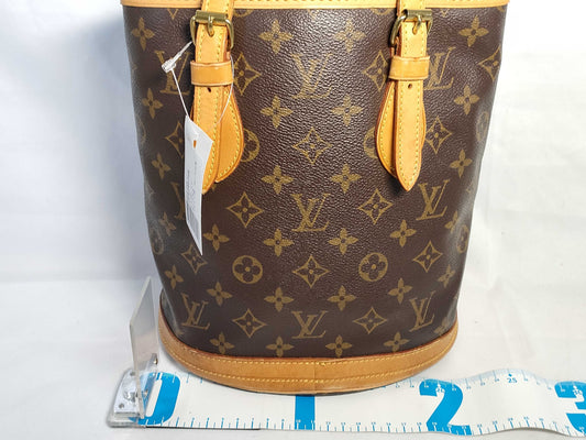LOUIS VUITTON RFID Unverified DK2190 Monogram Bucket PM Tote Bag with Pouch