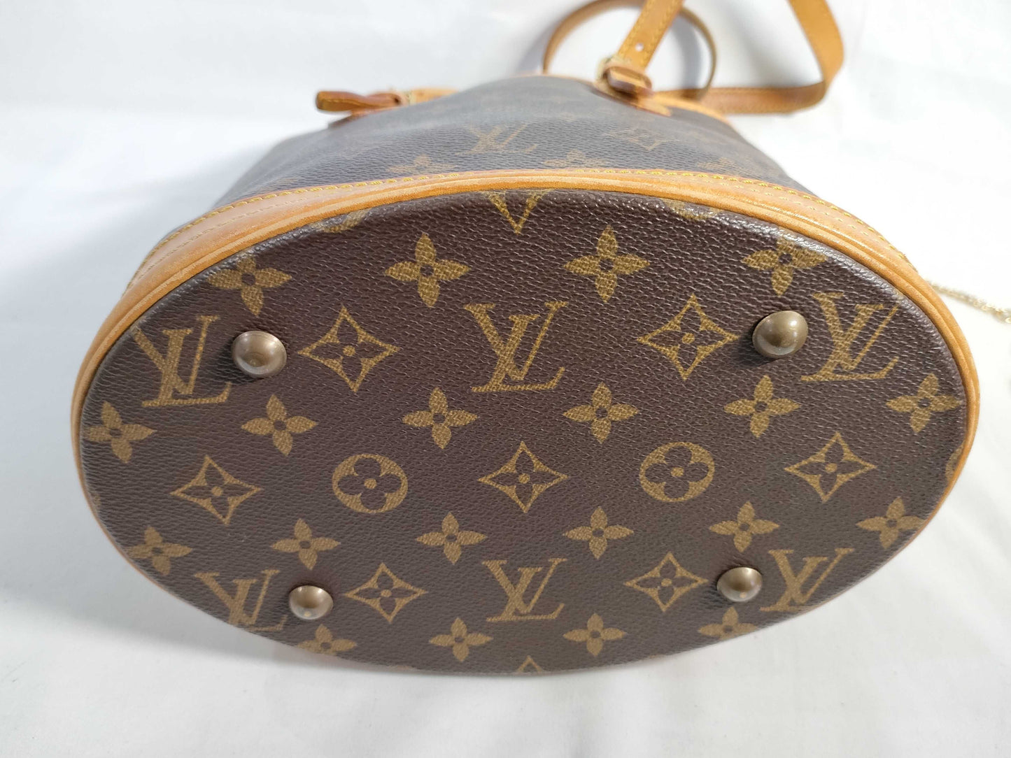 LOUIS VUITTON RFID Unverified DK2190 Monogram Bucket PM Tote Bag with Pouch