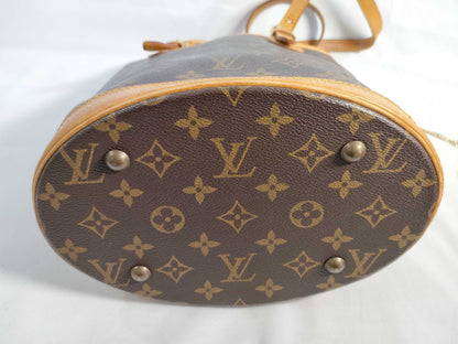 LOUIS VUITTON RFID Unverified DK2190 Monogram Bucket PM Tote Bag with Pouch