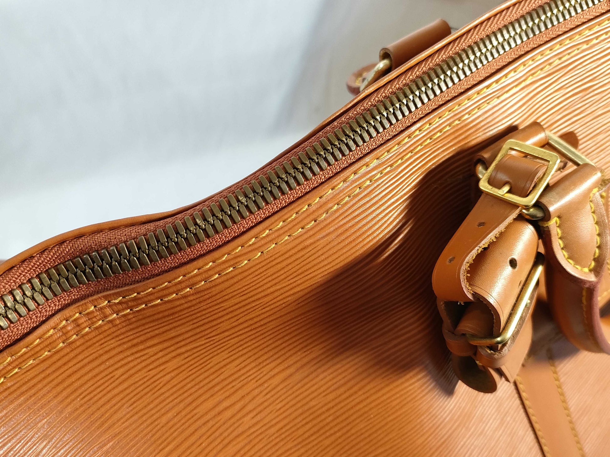 LOUIS VUITTON RFID Unavailable VI1924 Epi Keepall 50 M42968 Zipang Gold Boston Bag