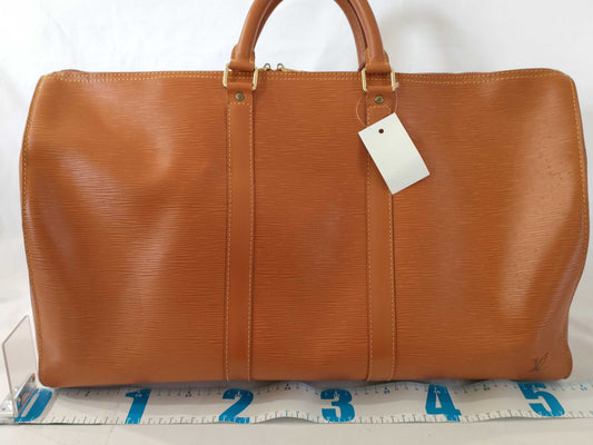 LOUIS VUITTON RFID Unavailable VI1924 Epi Keepall 50 M42968 Zipang Gold Boston Bag