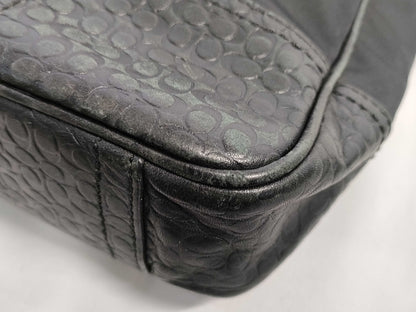COACH Leather 2-Way Handbag Black F70323 Handbag