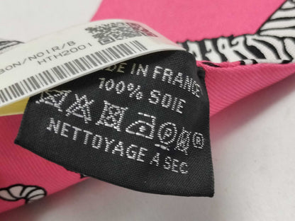 HERMES Twilly Zebra Pink Scarf